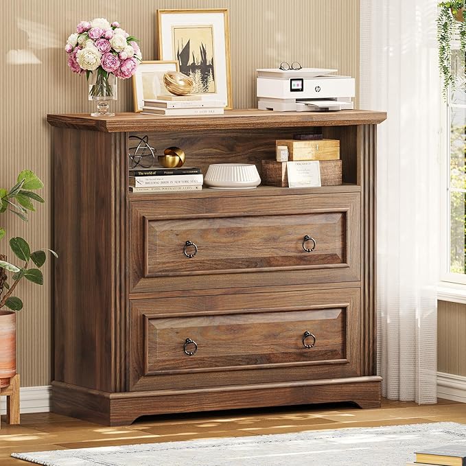 2-Drawer Lateral File Cabinet with Printer Stand