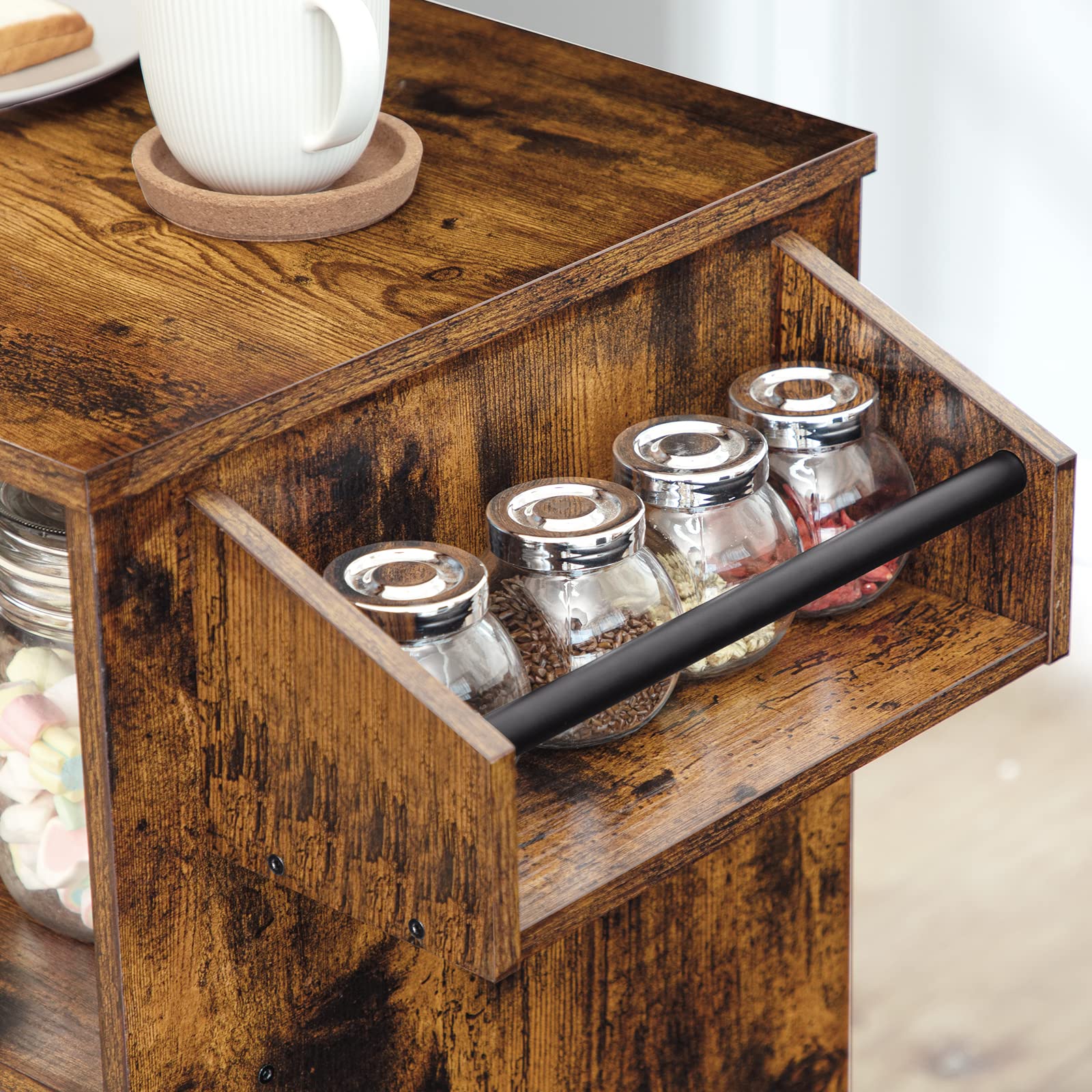 Rolling Kitchen Island Cart with Storage