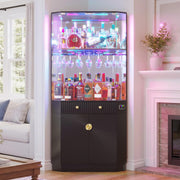 RGB Corner Bar Cabinet with Motion Sensor