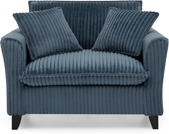Corduroy Accent Chair with Pillows
