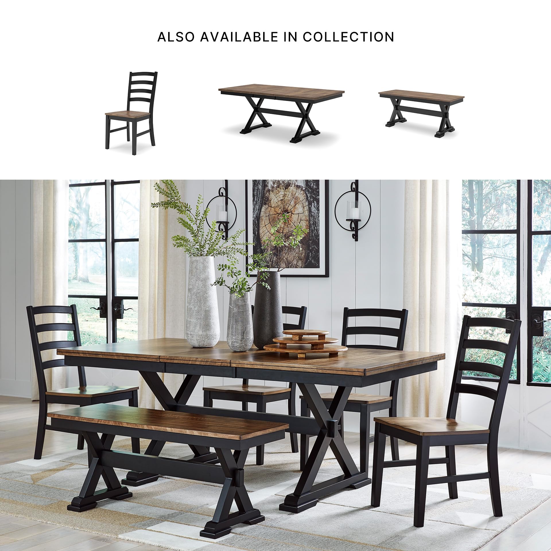 Ladderback Dining Chairs, Set of 2