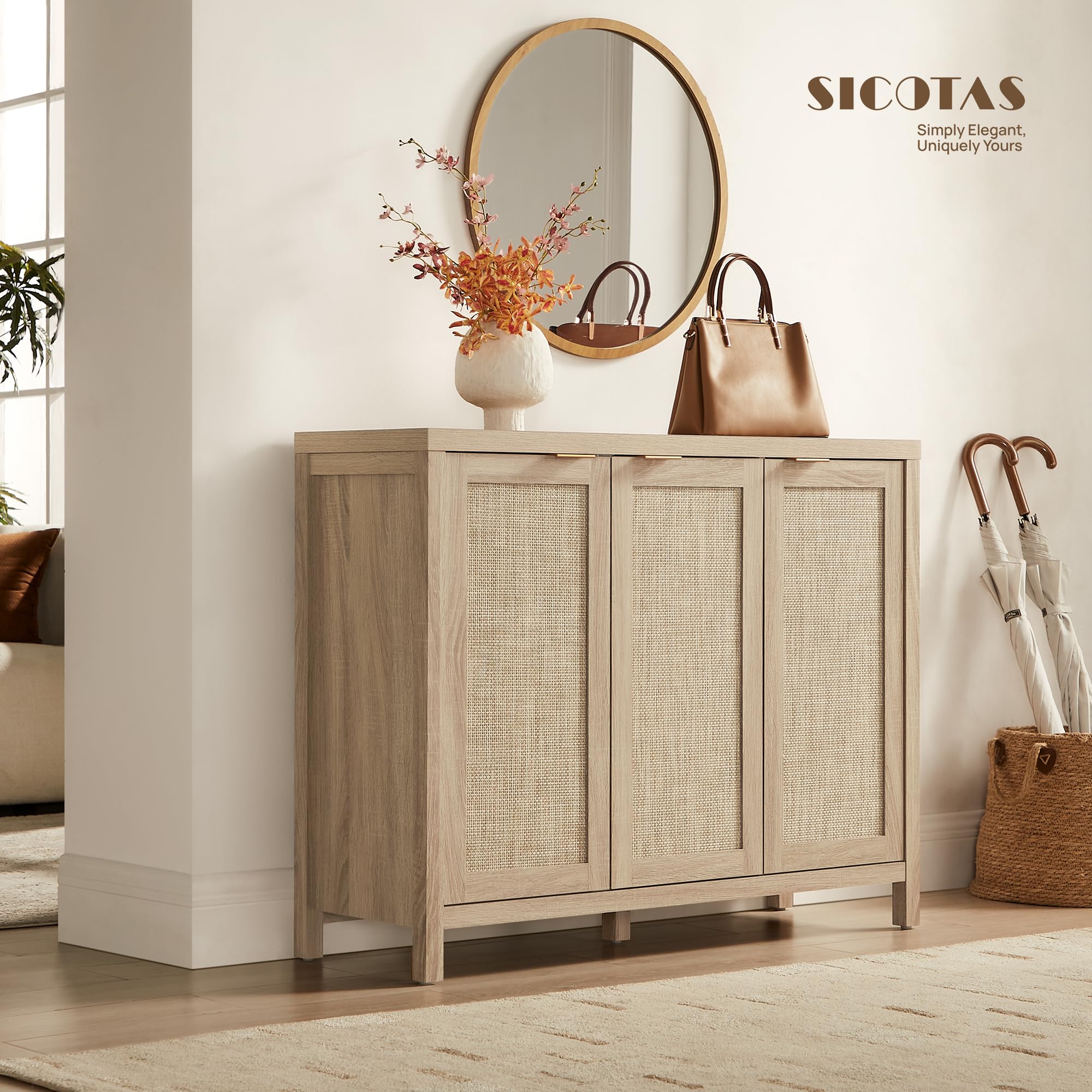Rattan Buffet Cabinet with Storage