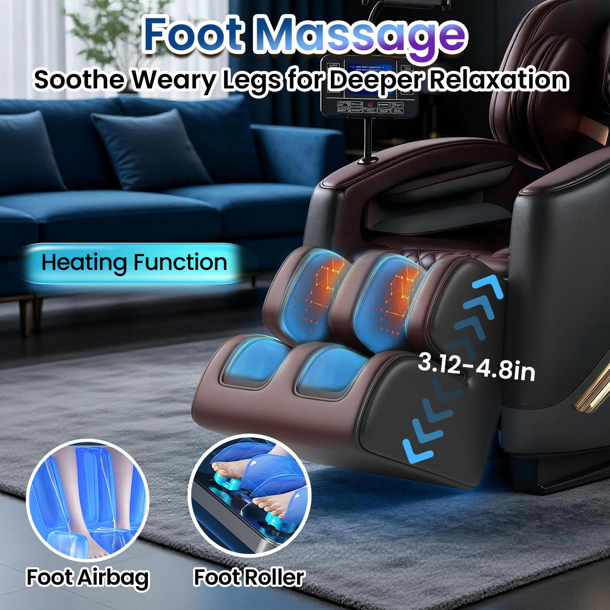 Massage Chair Full Body Zero Gravity Massage Chair with Back Cushion,Brown
