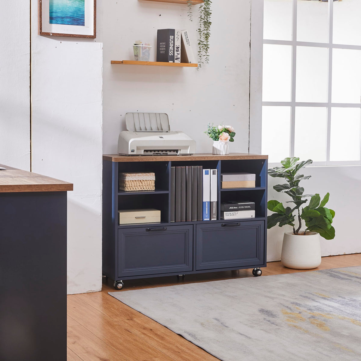 Farmhouse Rolling File Cabinet
