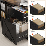 St.Mandyu 63" Farmhouse L Shaped Electric Standing Desk with Sliding Door Storage, Height Adjustable Sit Stand Corner Computer Desk with Power Outlets, Drawers & Cup Holder for Home Office, Black