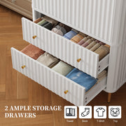 HLR 72" Modern Armoire Wardrobe Closet with Doors and Drawers, Bedroom Armoire Cabinet with Hanging Rod, Wooden Clothing Storage Cabinet,White