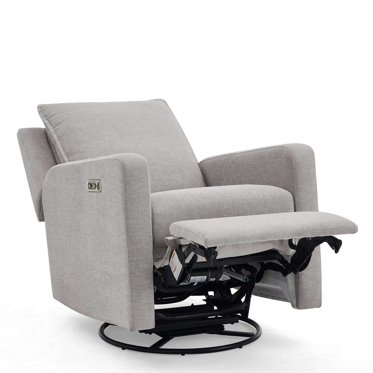 Delta Children babyGap Harlowe Power Recliner with USB-A & Charging Port Greenguard Gold Certified – Stain-Resistant Performance Fabric is Oeko-TEX Standard 100 Certified, Ash