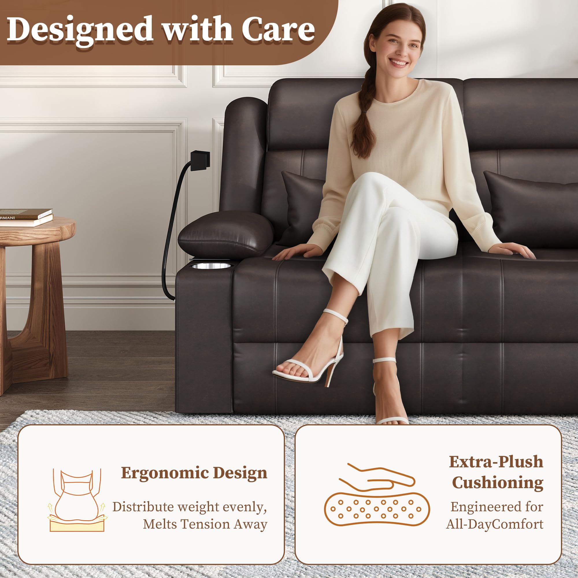 Reclining Loveseat with Heat, USB Charging & Storage