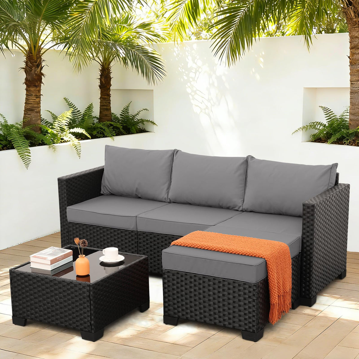 3-Piece Wicker Patio Set