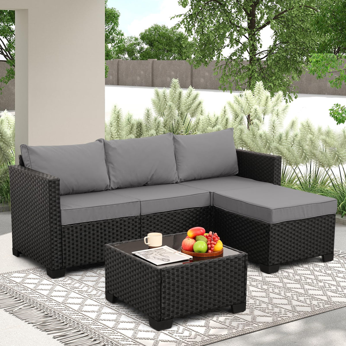3-Piece Wicker Patio Set