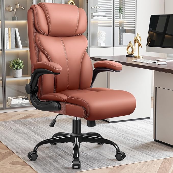 High-Back Ergonomic Office Chair with Flip-Up Armrests