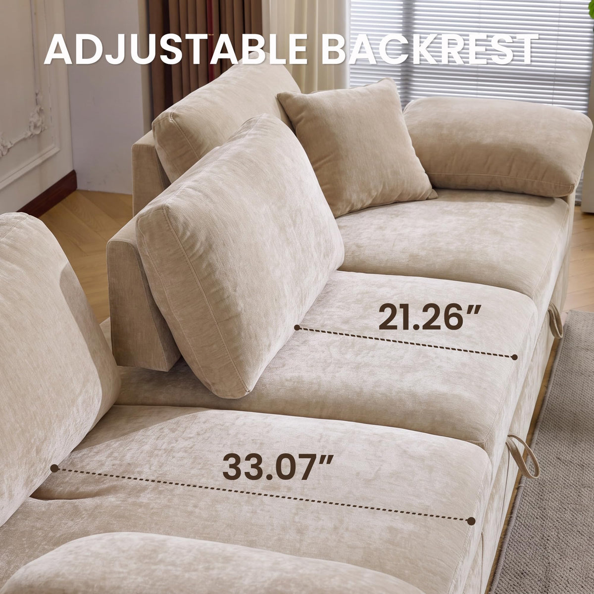 Modular Sectional Sofa with Storage Ottoman
