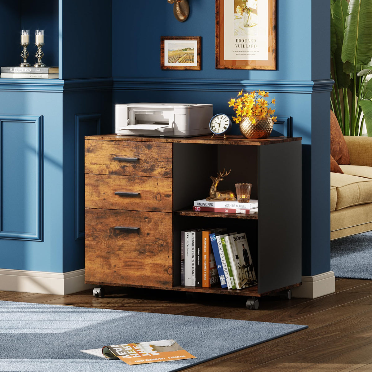 3-Drawer Mobile File Cabinet