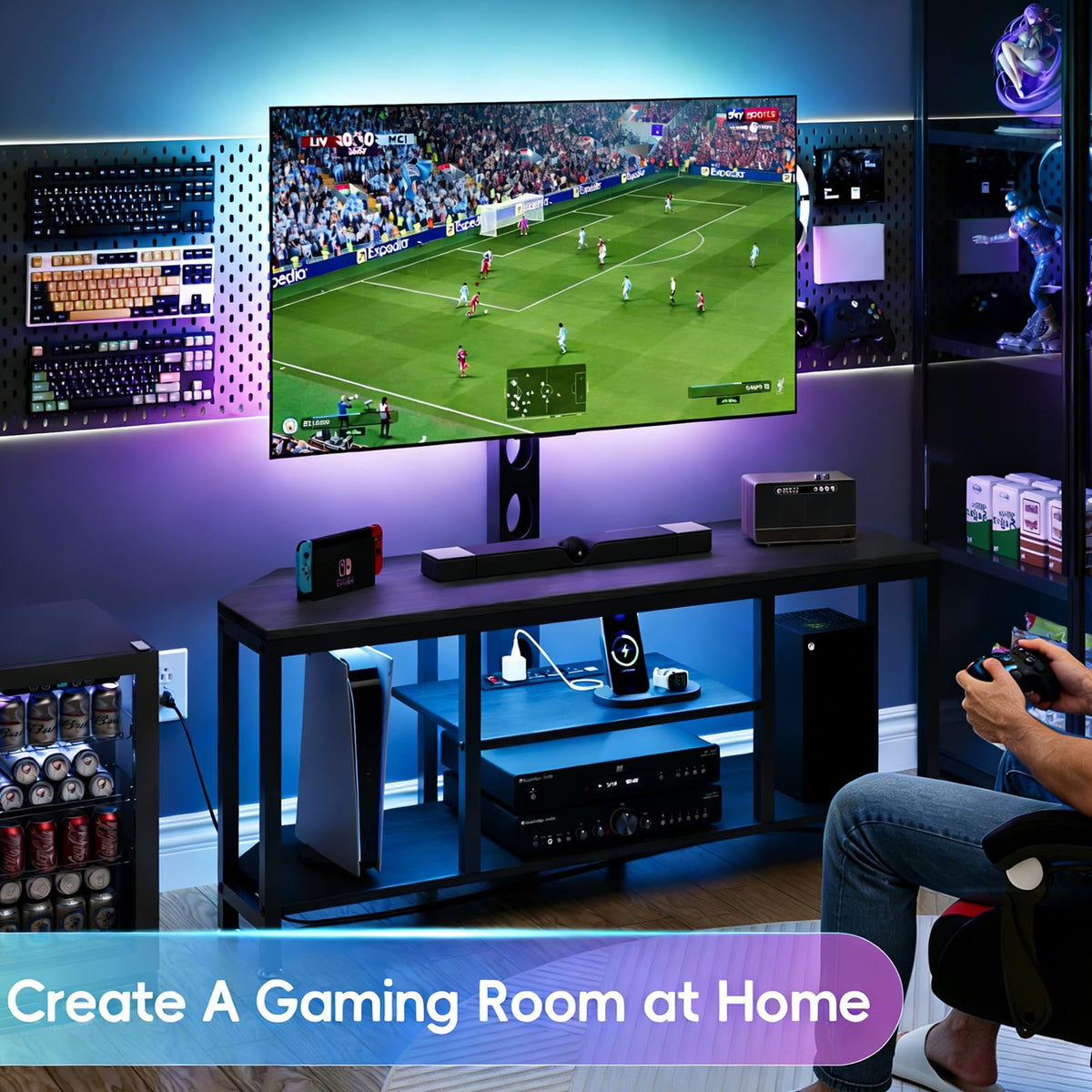 LED TV Stand with Swivel Mount