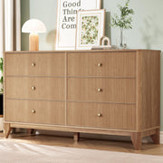 6-Drawer Fluted Dresser, 54" Wide