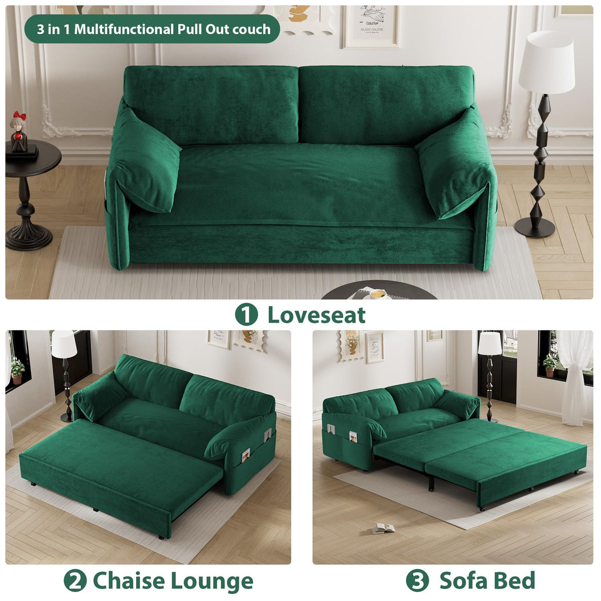 Green Velvet Sleeper Sofa