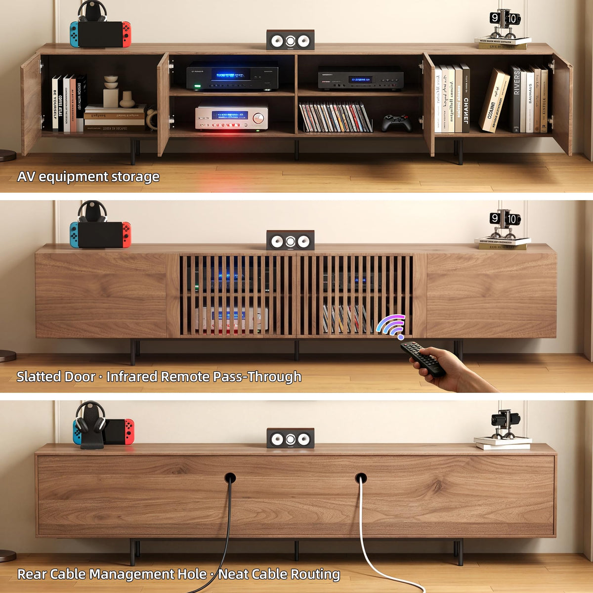 NessCarsti Mid-Century Modern TV Stand and Expandable Coffee Table Set