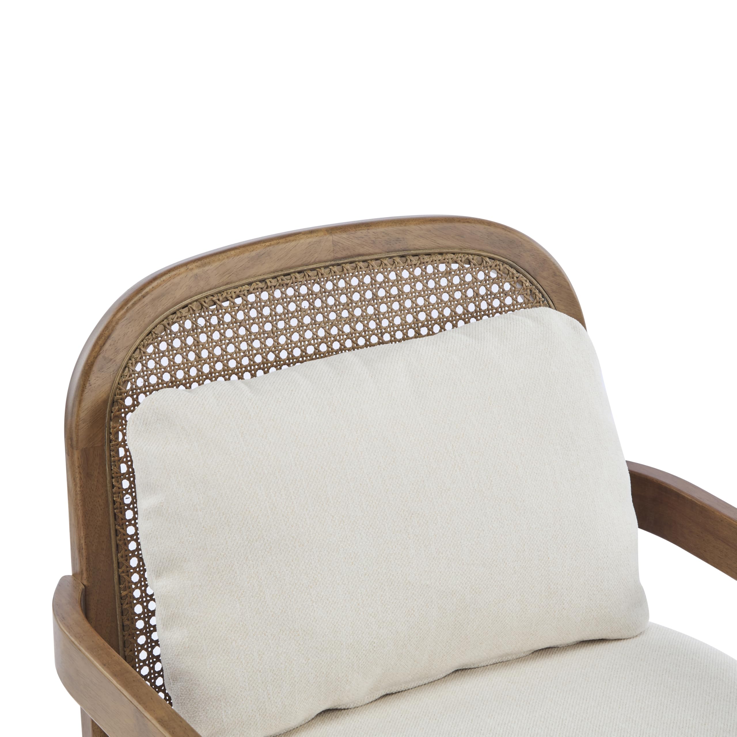 Mid-Century Club Chair Set of 2 with Rattan Back