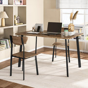AWQM Dining Table Set for 4, Wood Kitchen Table and Chairs,Curved Backrest Kitchen & Dining Room Tables, Dinette Set for Small Space, Dining Room, Breakfast Nook, Apartment, Walnut