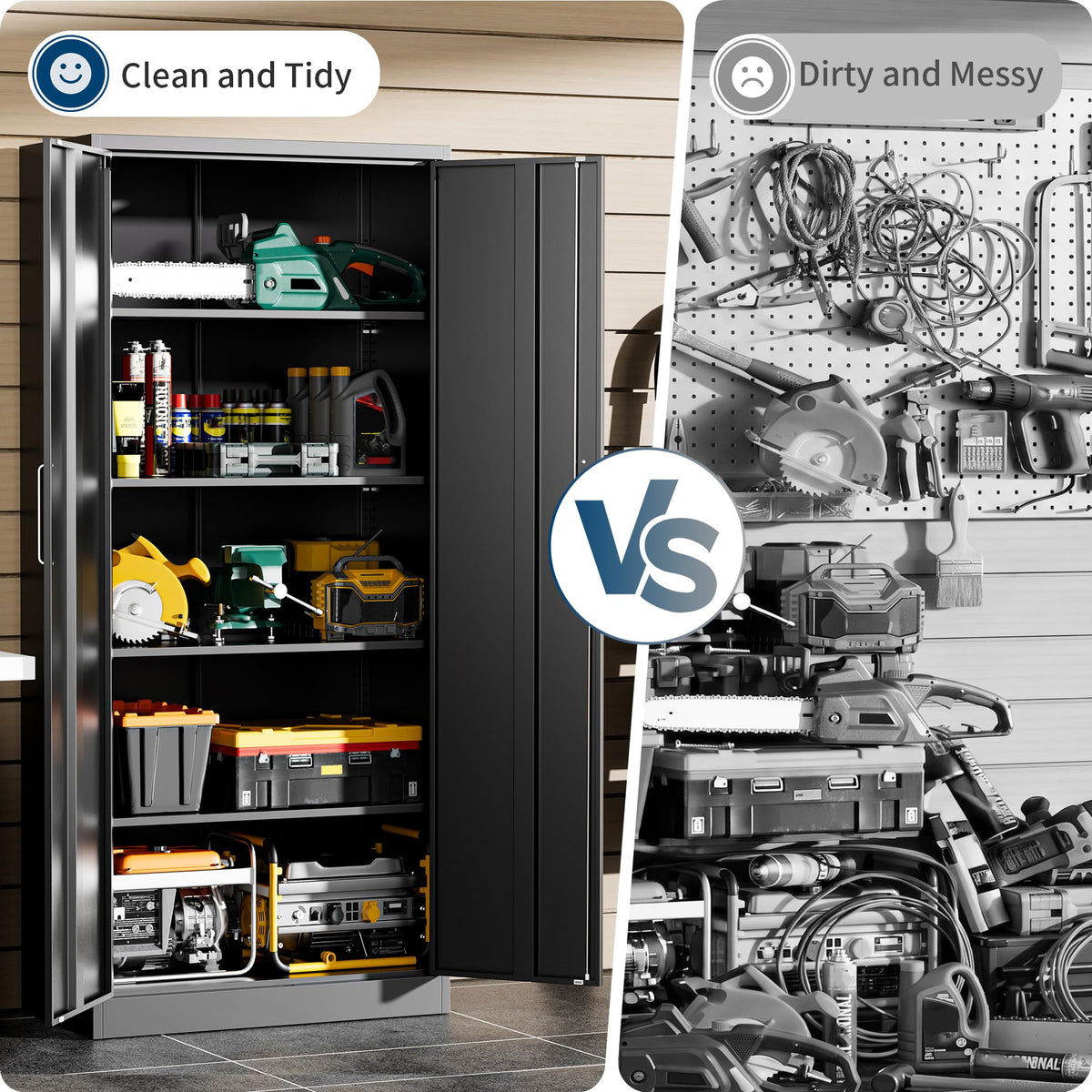 Tivostaral Home Garage Storage Cabinet, Durable Metal Storage Solution