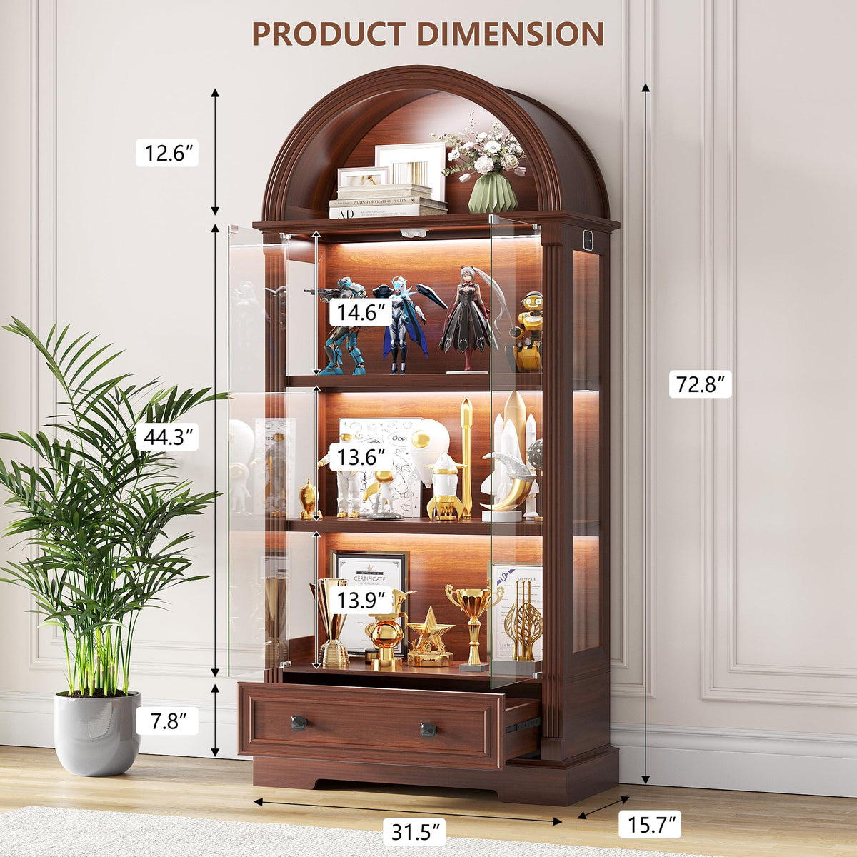 Arched Glass Display Cabinet