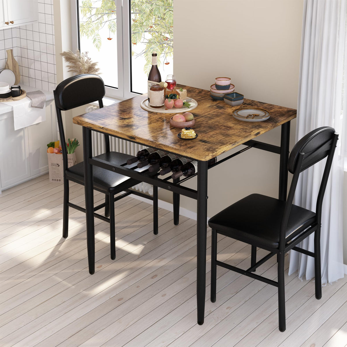 Brown 3-Piece Dining Set