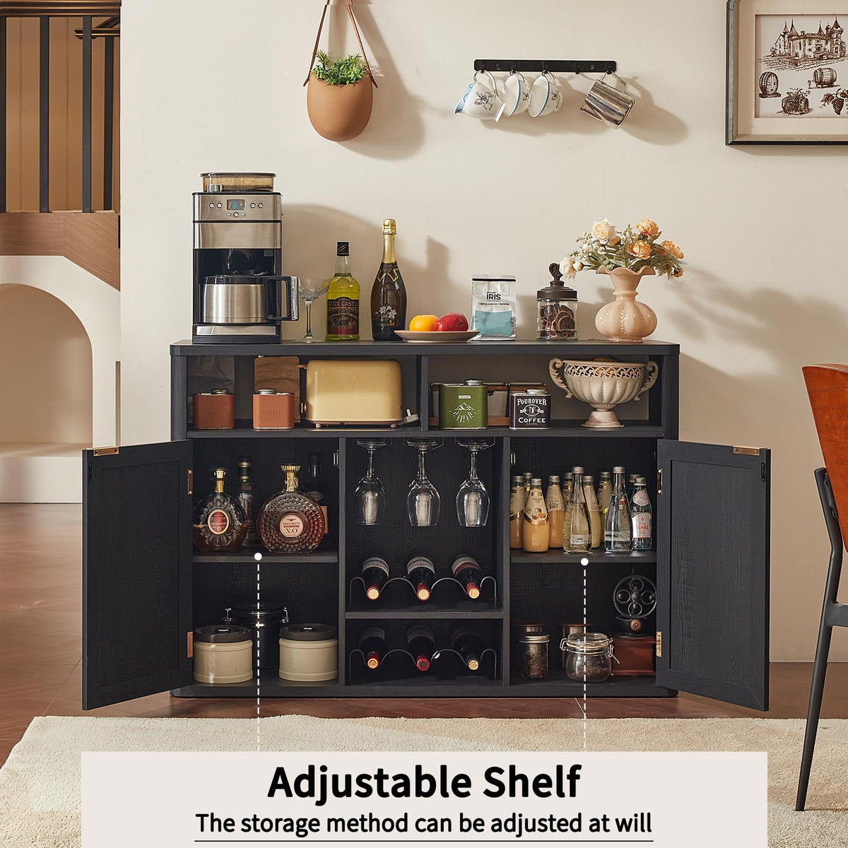 Rattan Wine Bar Cabinet