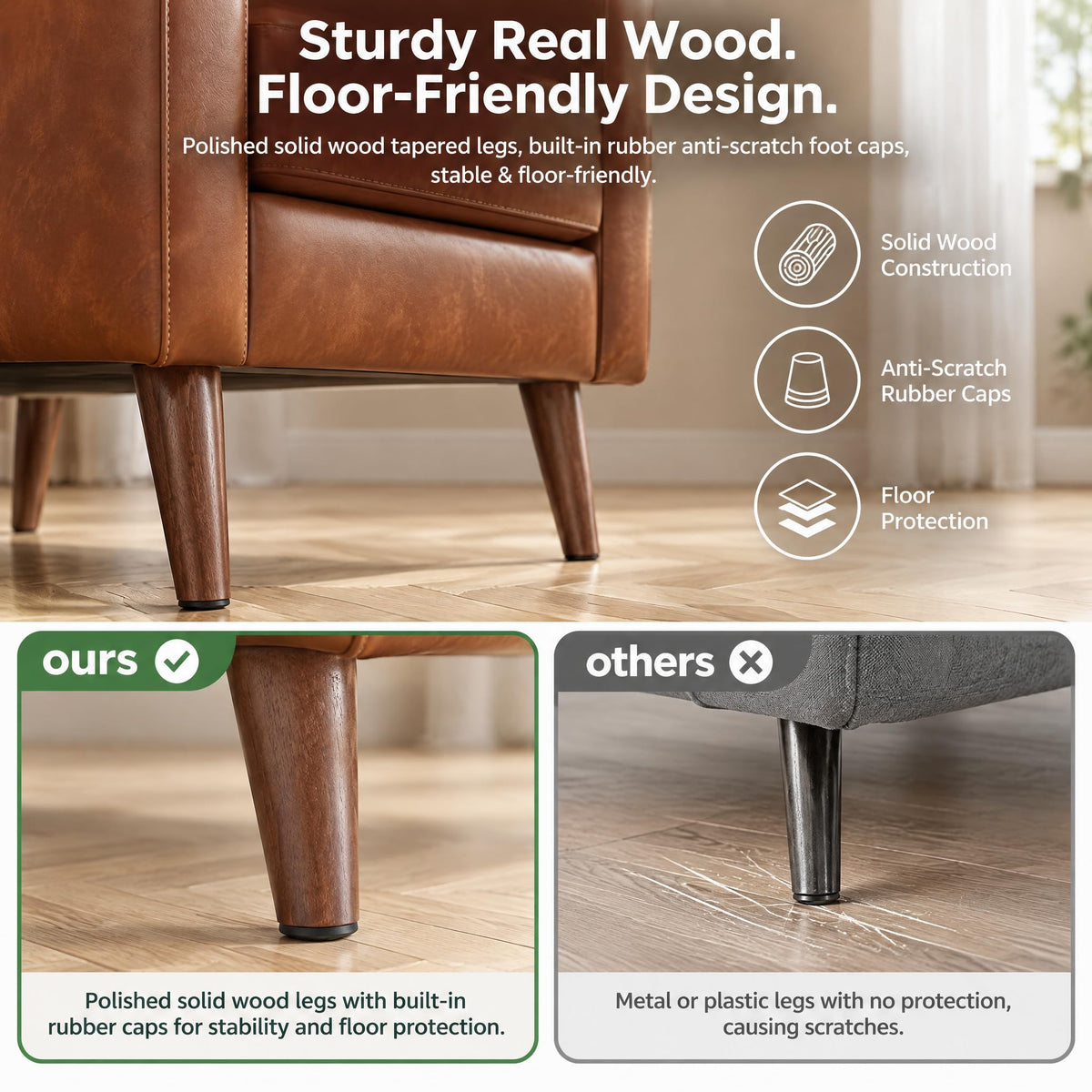 Tufted Faux Leather Accent Chair