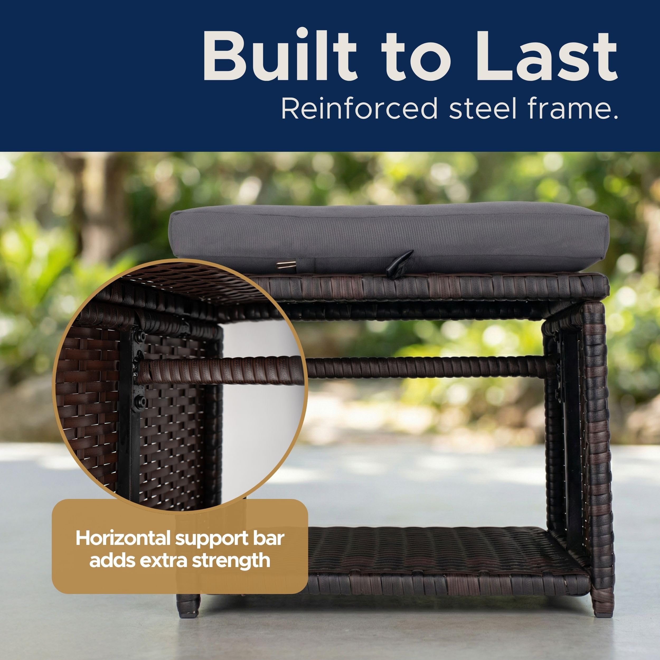 Outdoor Storage Ottoman Set of 2