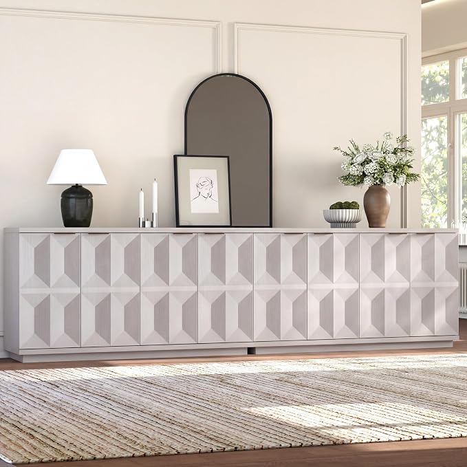 White Oak Geometric Sideboard