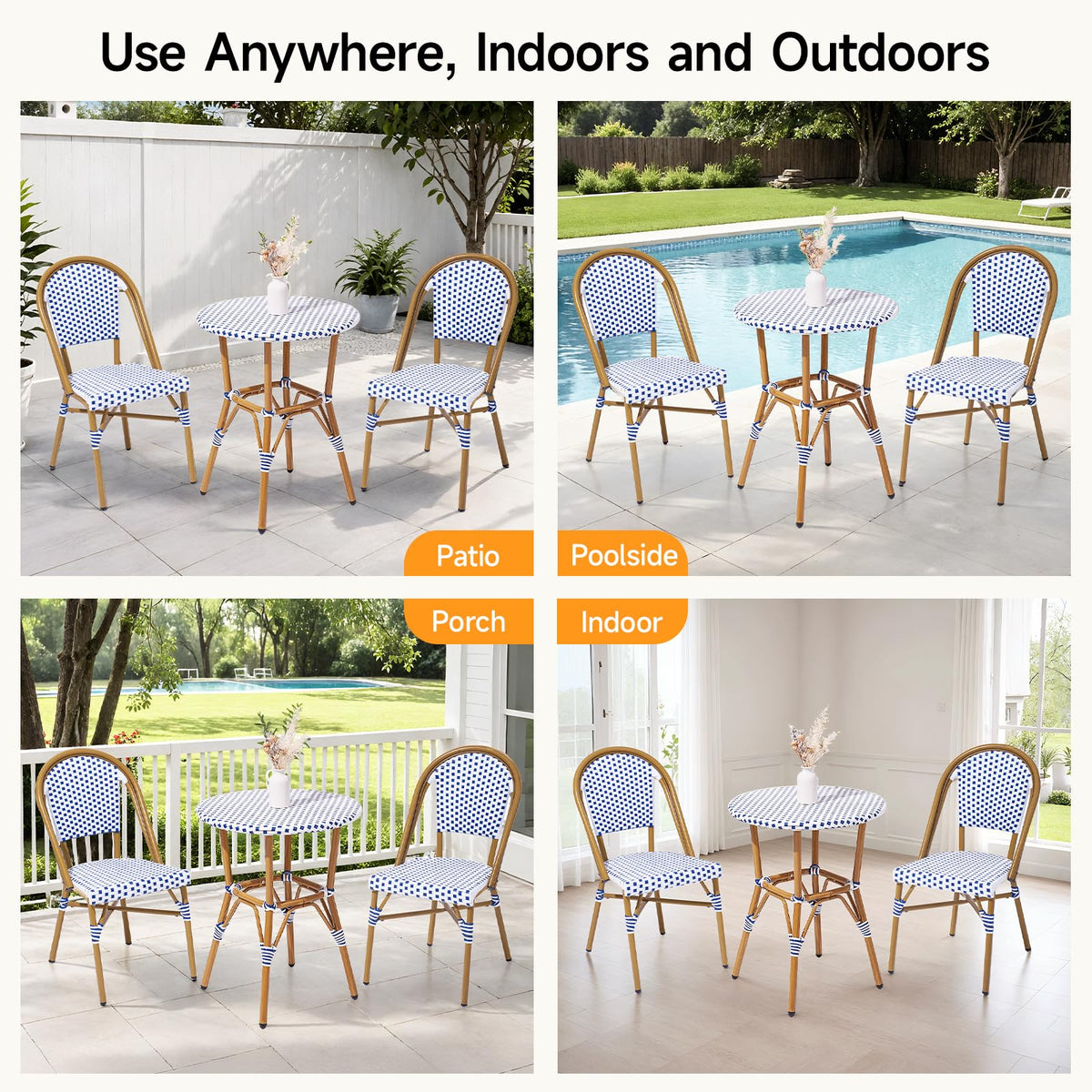 3-Piece French Wicker Bistro Set