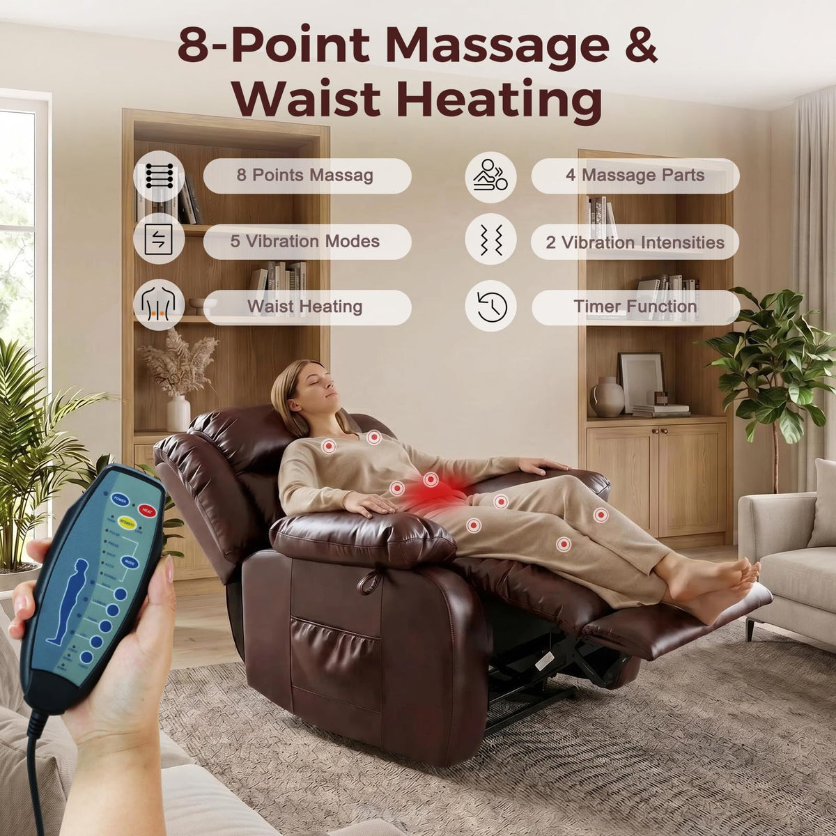 Oversized Massage Lift Recliner with Heat