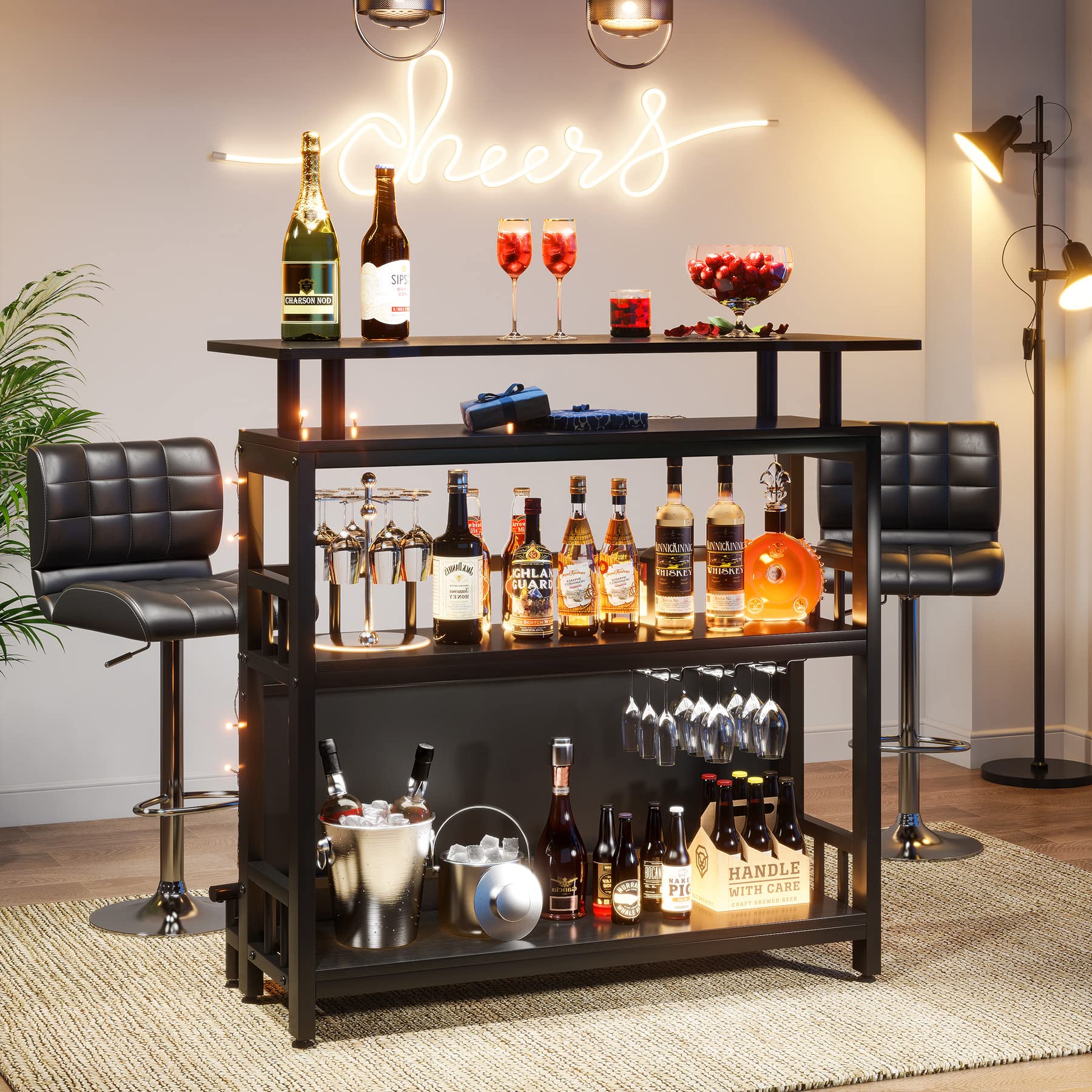 44-Inch Bar Height Table with Storage