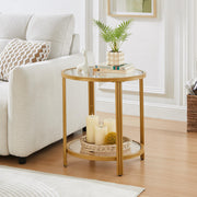 Round Glass End Table