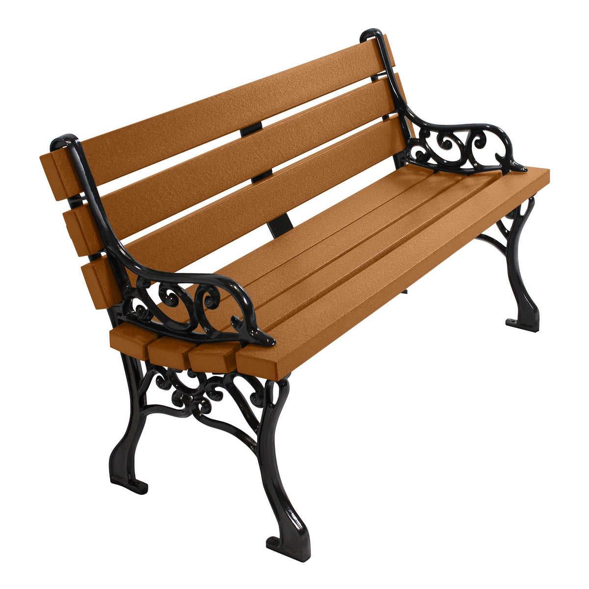 Barco Products Georgetown 4 Ft Outdoor Park Bench with Arms, Cedar