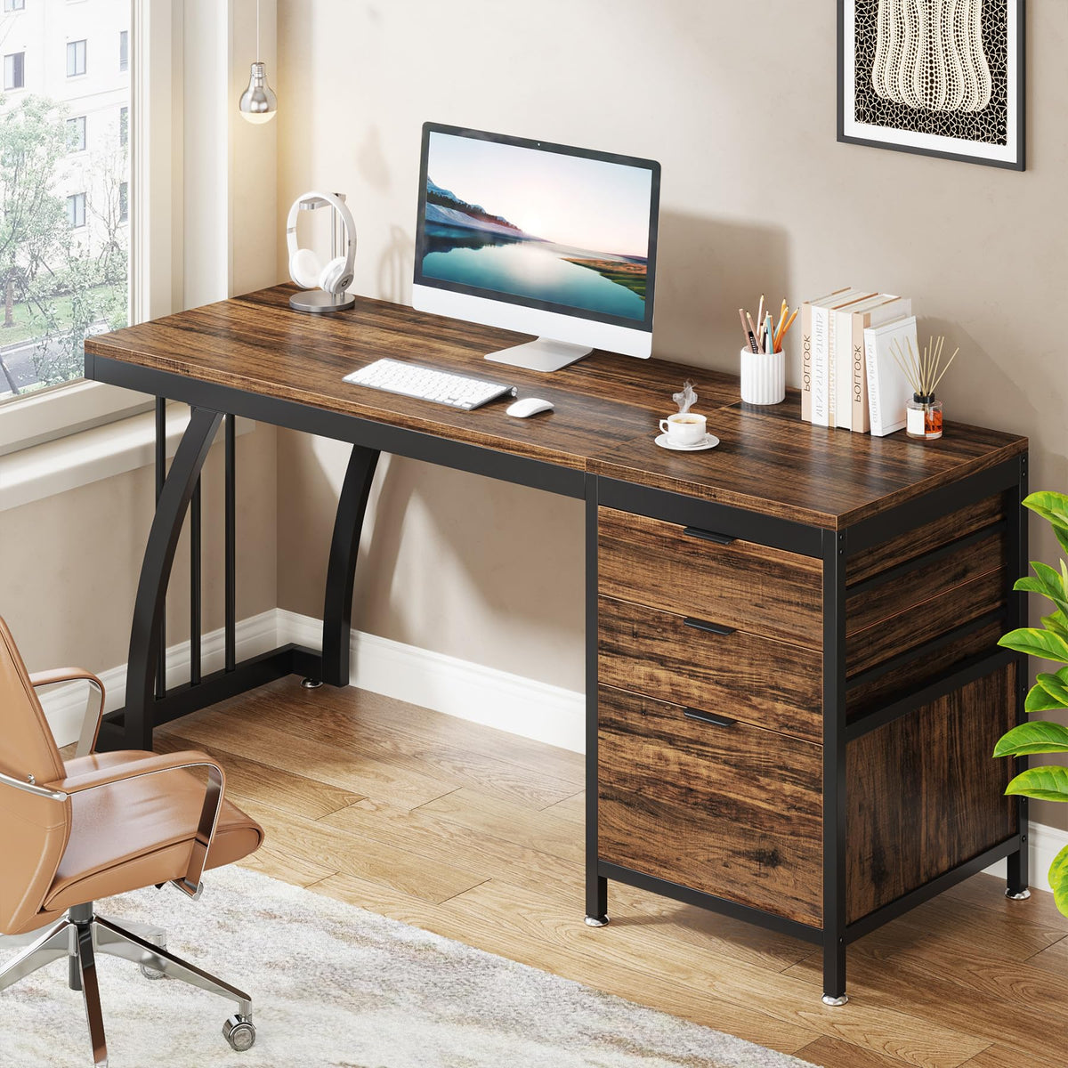 Computer Desk with 3 Drawers