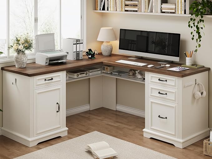 Farmhouse L-Shaped Executive Desk