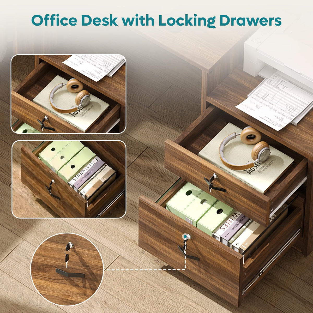 Computer Desk with Charging Station