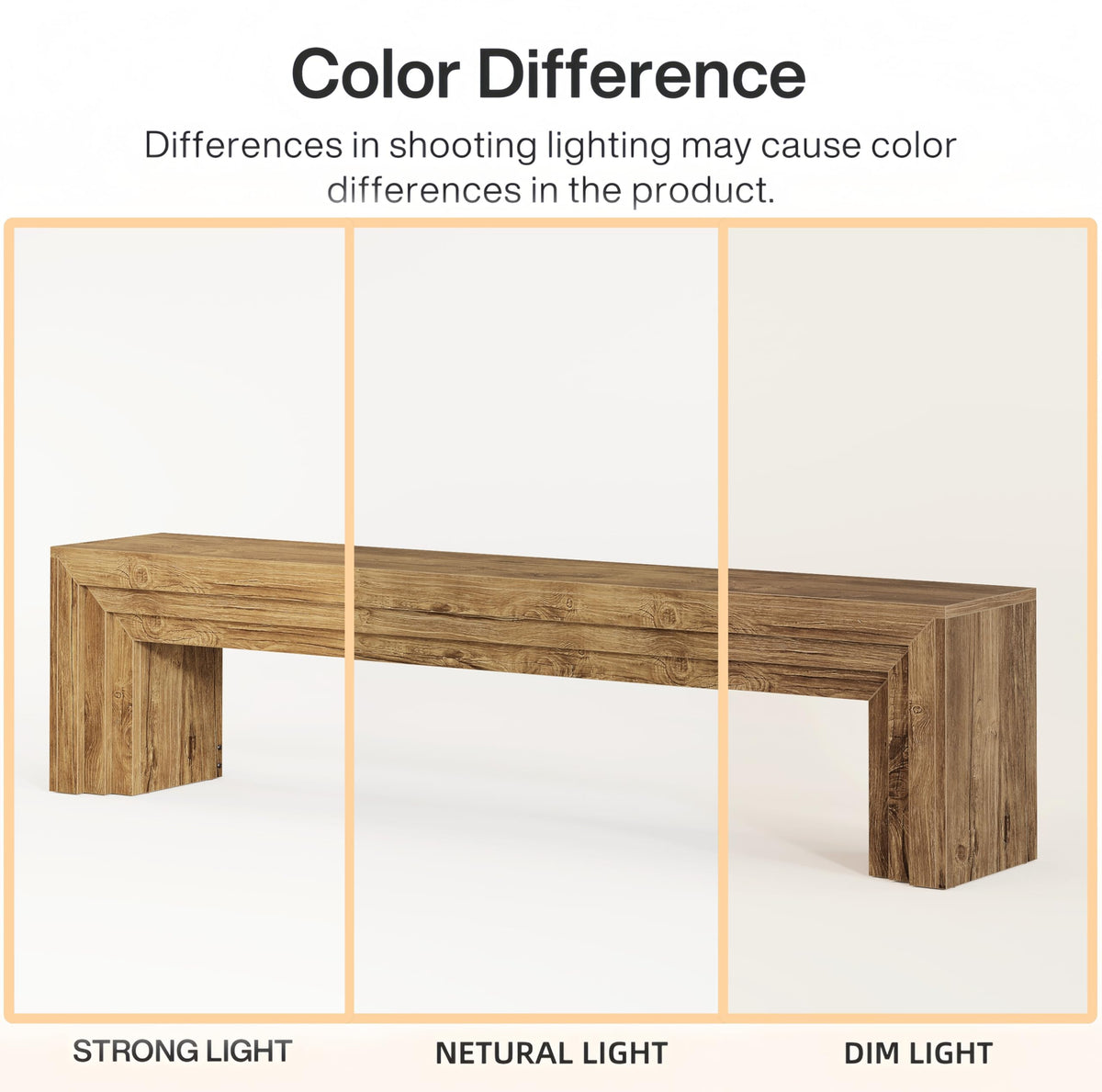 Tribesigns 71" Extra Long Dining Bench, Farmhouse Engineered Wood Bench