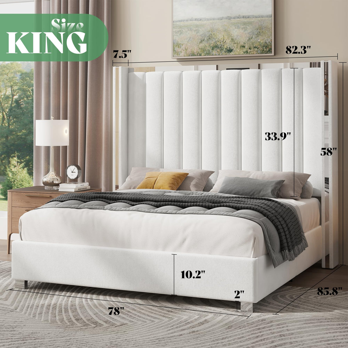 5-Piece King Bedroom Set with Charging Nightstands