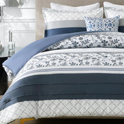 Navy Floral Cotton Comforter Set