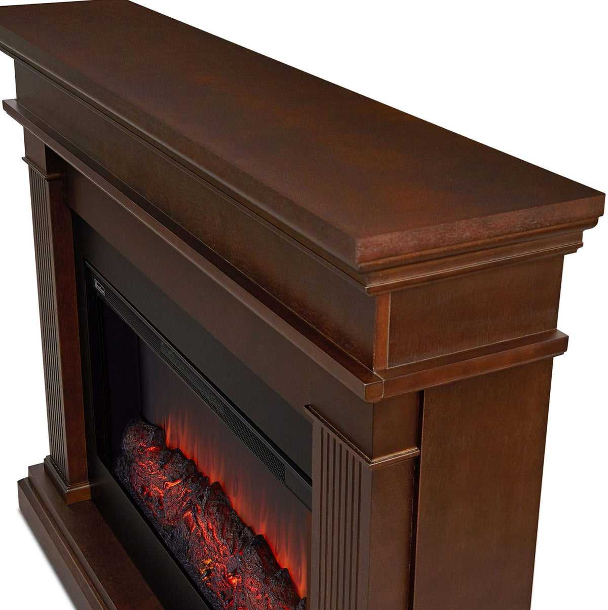 Real Flame Beau 59" Landscape Electric Fireplace with Mantel for Living Room or Bedroom, Replaceable Fireplace Insert Heater, Realistic Log and Flame Effect, Remote Control, Timer
