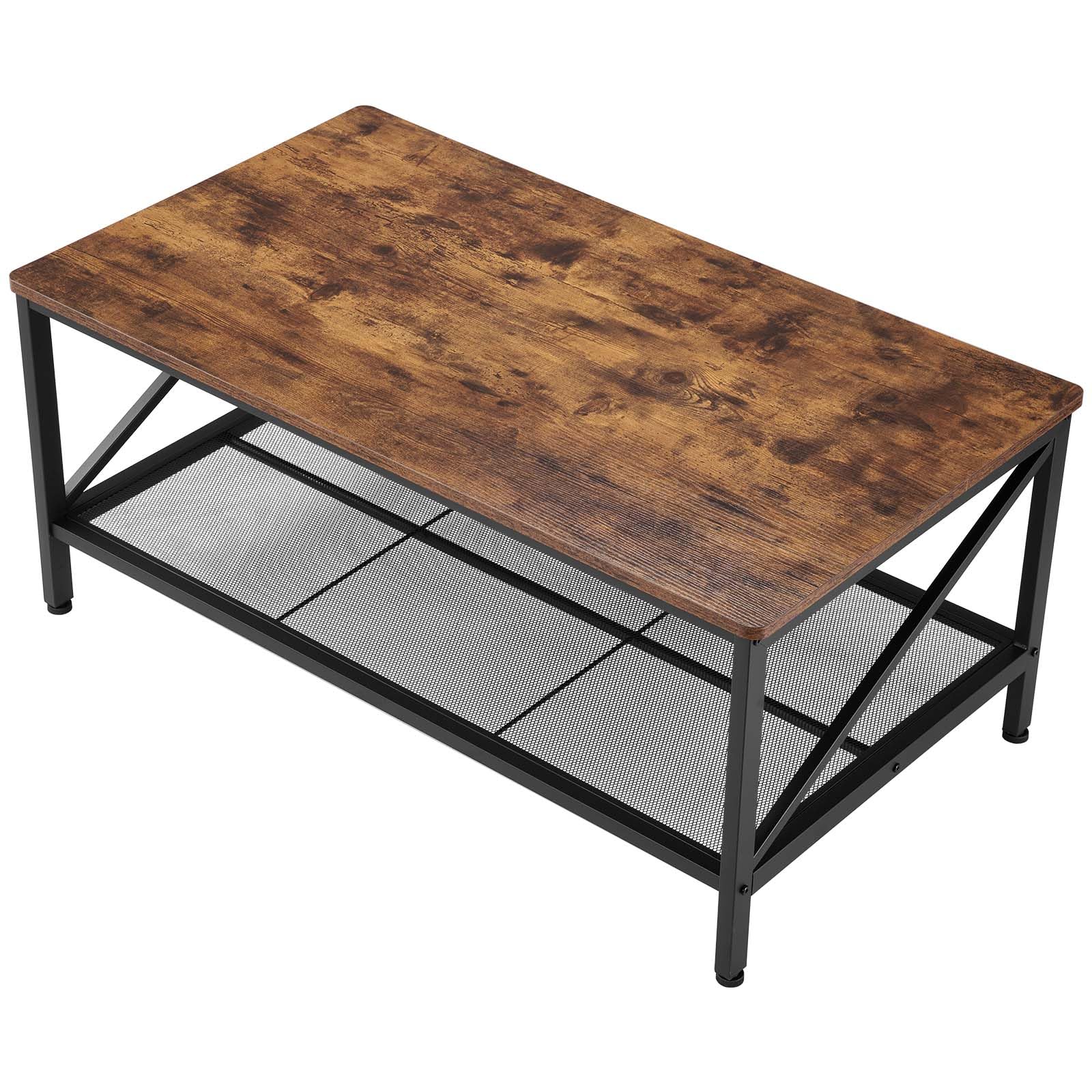 3-Piece Living Room Coffee & End Table Set with Metal Legs