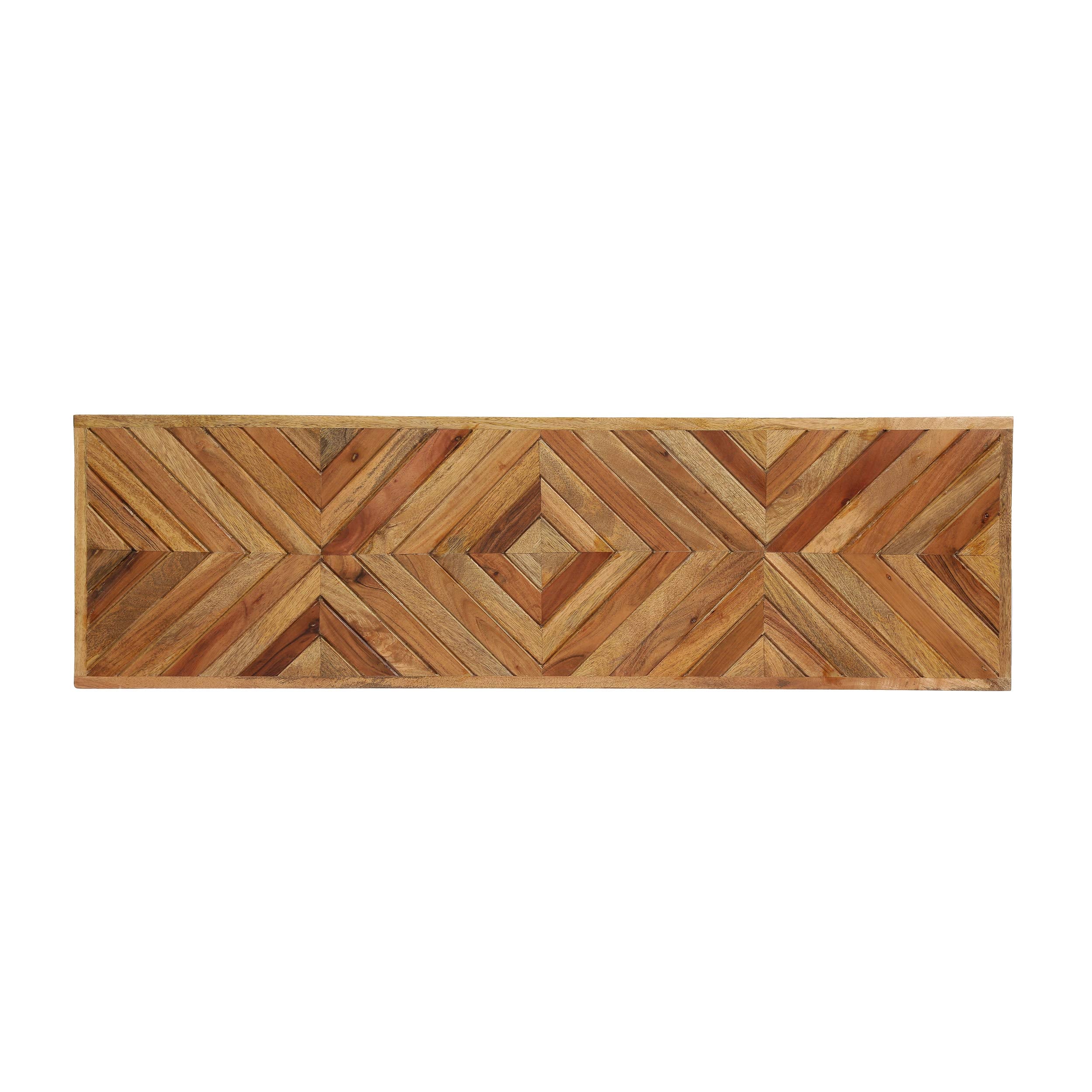 Mango Wood Dining Bench – Rustic Boho, Natural Brown