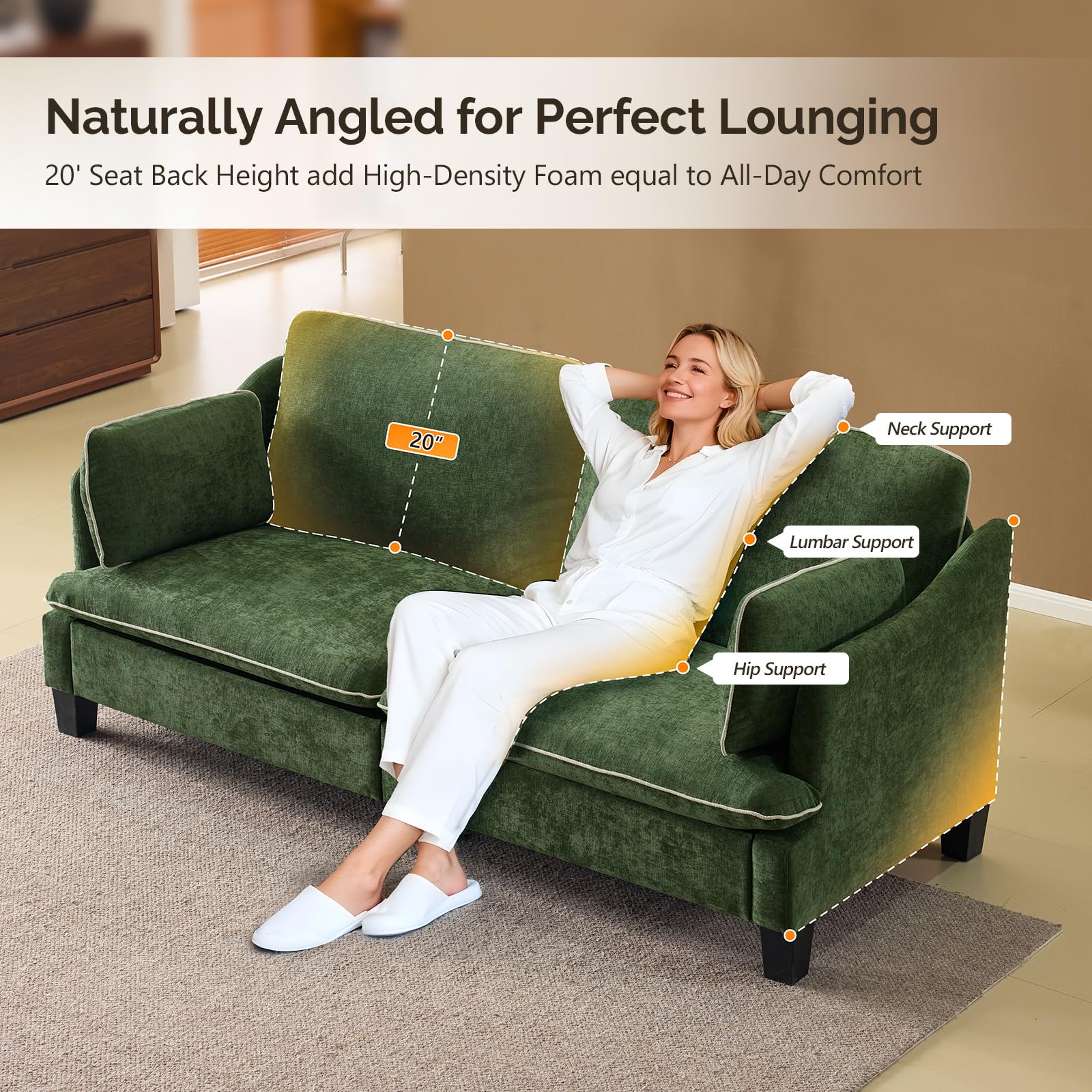 84" Deep Seat Sofa Couch