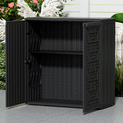 Outdoor Storage Cabinet with Shelf & Weatherproof Resin