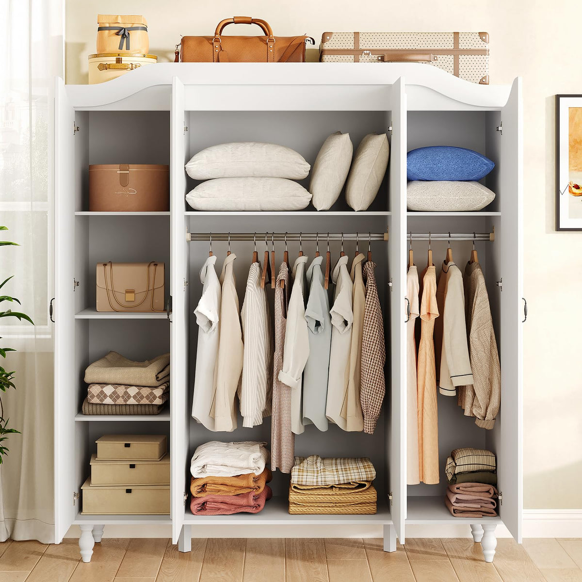 White Arched 4-Door Wardrobe