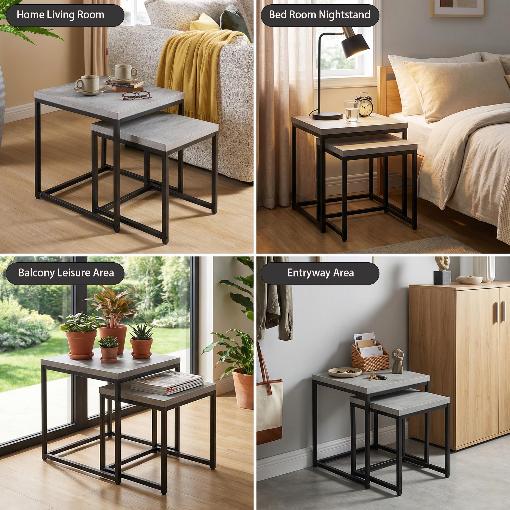 Nesting Coffee & Side Tables, Set of 2