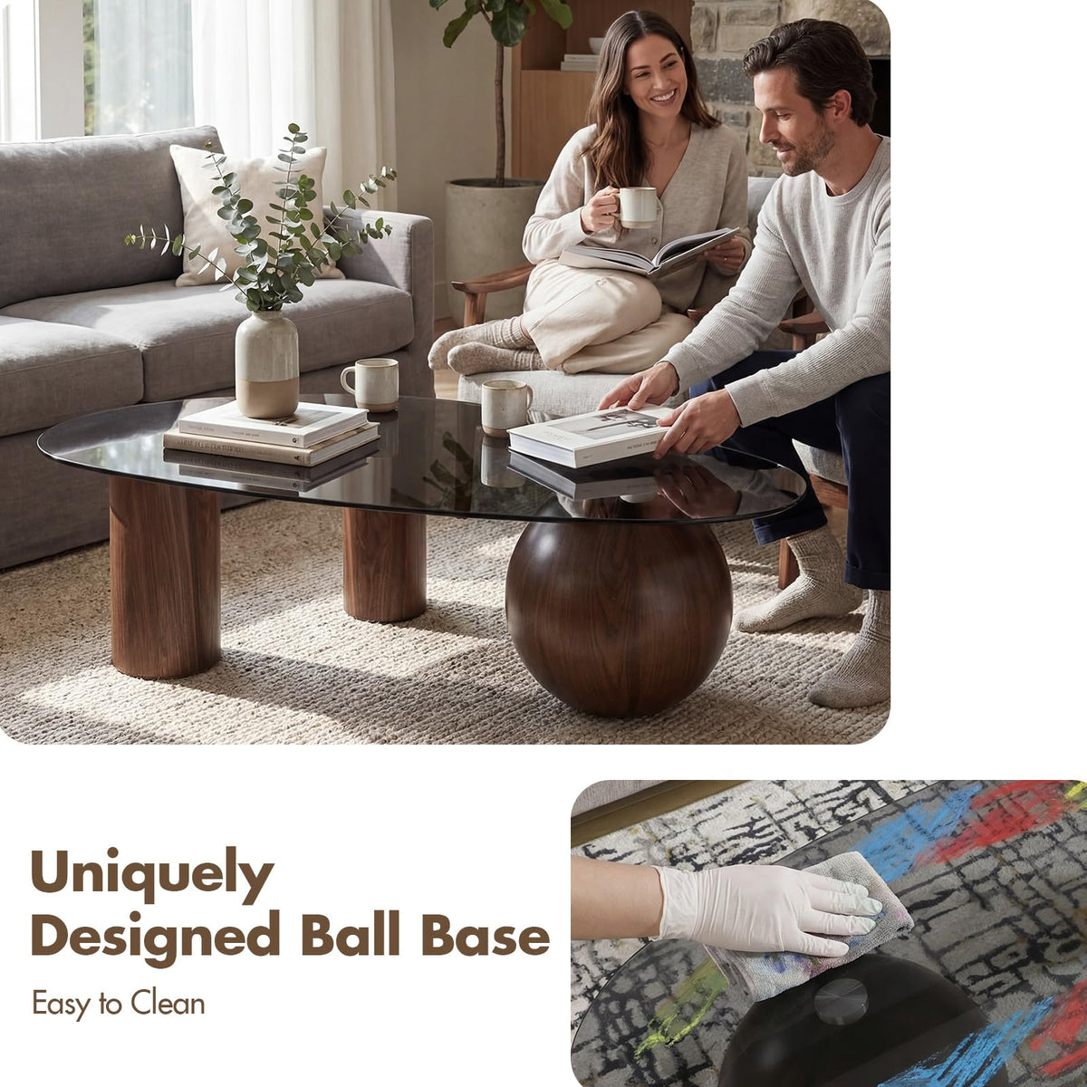 Smoked Glass Cloud Coffee Table