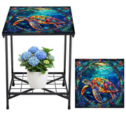 2-Tier Metal Outdoor Side Table